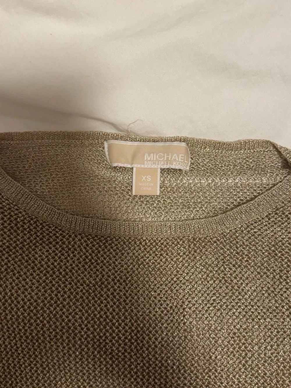 Michael Kors Metallic Beige-Gold Crewneck tshirt